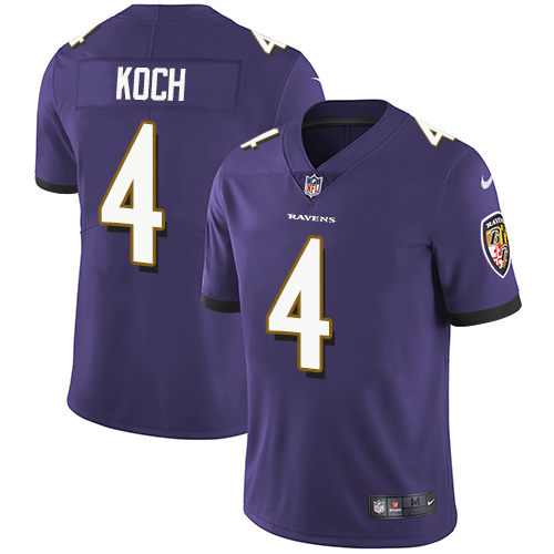 Nike Ravens #4 Sam Koch Purple Team Color Men's Stitched NFL Vapor Untouchable Limited Jersey - Click Image to Close
